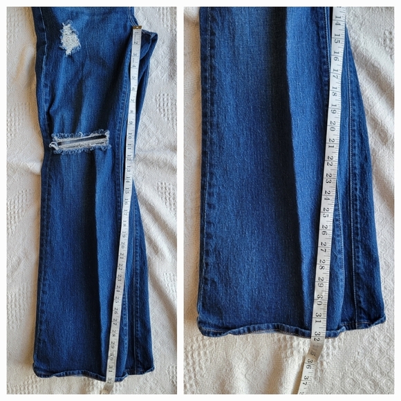 Levi's Ribcage Boot Distressed 90's High Waisted Casual Denim Jean- Dark Wash - Picture 10 of 10